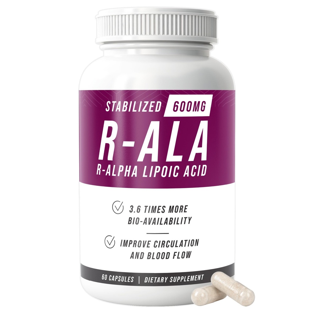 NERVE RENEW R-ALA の安定させた R アルファ リポ酸 600mg の神経サポート補足 60 のカプセル