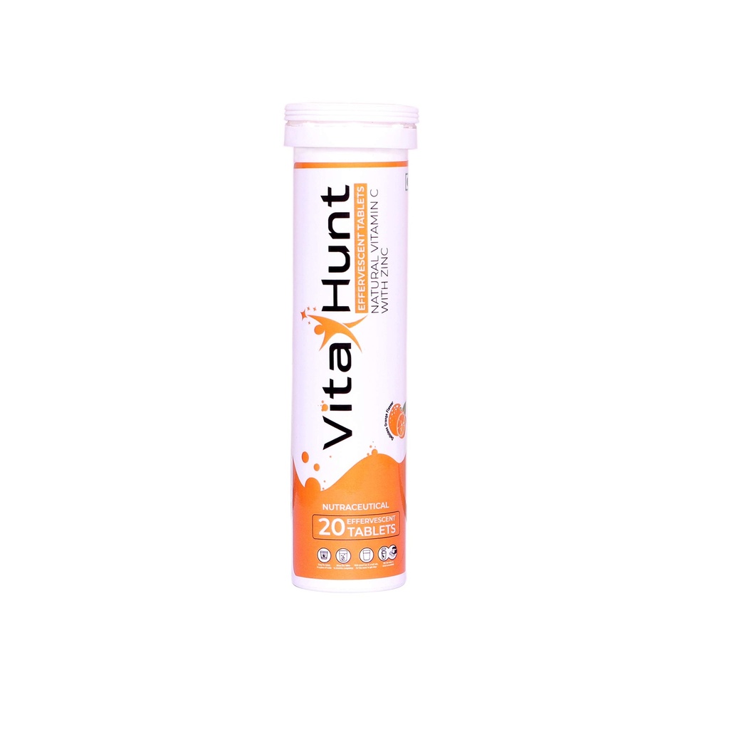 ビタミンC 1000mg - 酸化防止剤 - 免疫サポート - 20発泡剤 - オレンジ風味