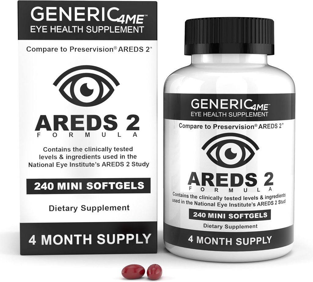 AREDS 2 SoftGels、500のmgのビタミンC、400のIUのビタミンE、10のmgのルテイン、2のmgのゼアキサンチン、80のmg亜鉛、2のmgの銅-サポート目の健康- 240の小型SoftGels (4か月の供給)