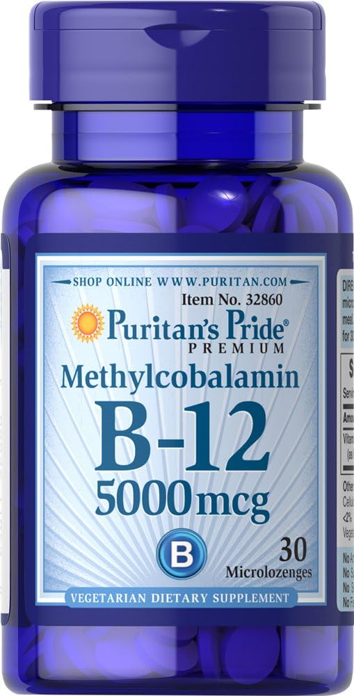 PuritansのプライドのMethylcobalaminのビタミンB-12 5000 Mcg-30 Microlozenges、30の計算