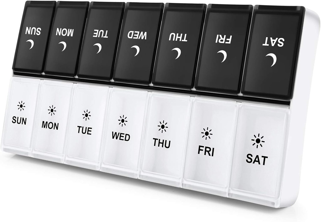 DANYING Extra Large Pill Organizer 2 日、XL Weekly Pill Box 2 1日、AM PM Pill Case、Day Night Pill Container 7 Day、ビタミン Case Twice a Day