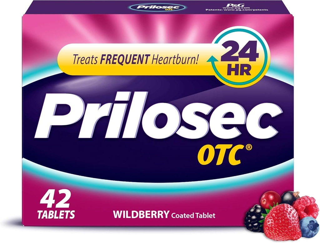 Prilosec OTC、Omeprazoleは解放20mg、酸の減力剤を遅らせましたり、24時間の救助、すべての日、すべての夜*、炉の薬、20mgのWildberryの味、42のタブレットのための頻繁な炉を扱います