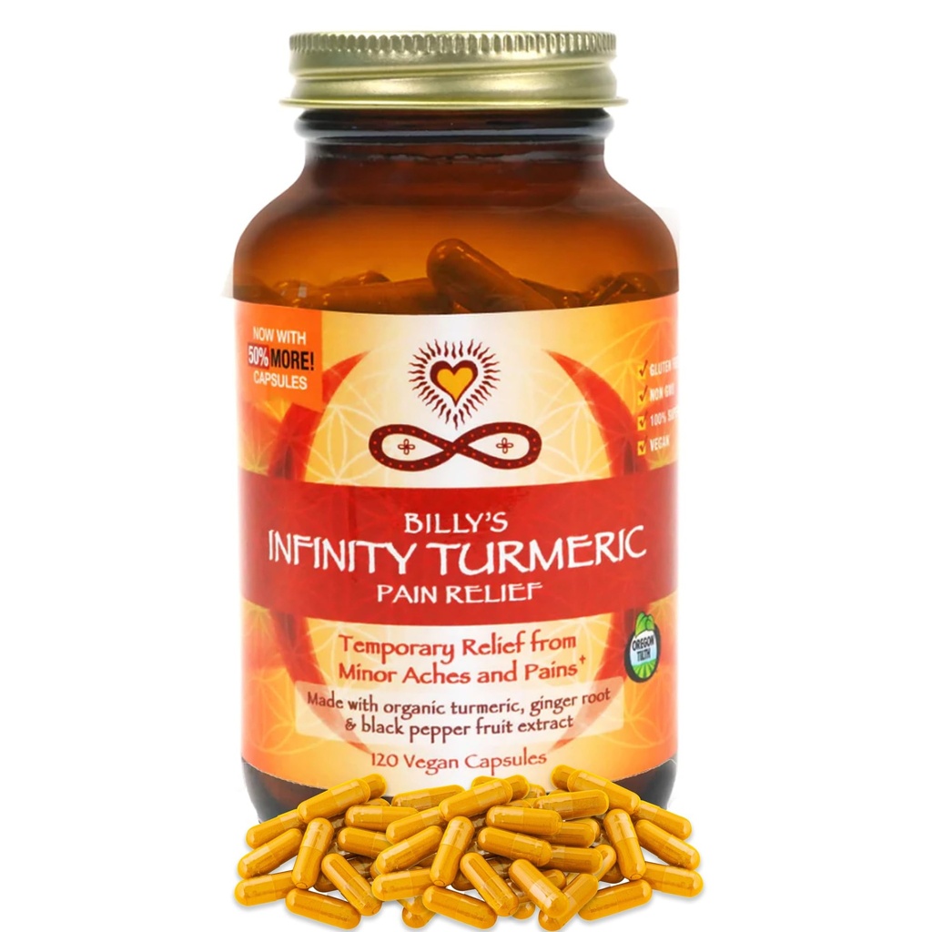 Infinityターメリックカプセル、高効力のクルクミンサプリメント、USDA認定有機黒胡椒とジンジャー、生、ビーガングルテンフリー