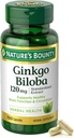 Nature's Bounty Ginkgo Bilobaカプセル120mg、メモリサポートサプリメント、サポート脳機能とメンタルアラート、100カプセル