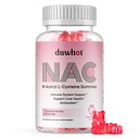duwhot NACグミー600mg、NアセチルシステインサプリメントNAC防食剤&免疫サポート、肺&肝臓の健康、自然イチゴ味、60ct