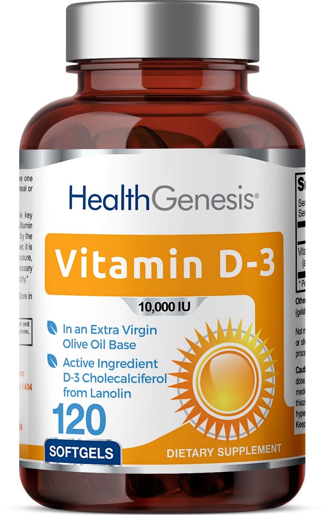 ビタミンD-3 10000 IU 120 Softgels - エキストラバージンオリーブオイル非GMO大豆フリーサポート強力なボンズ免疫健康