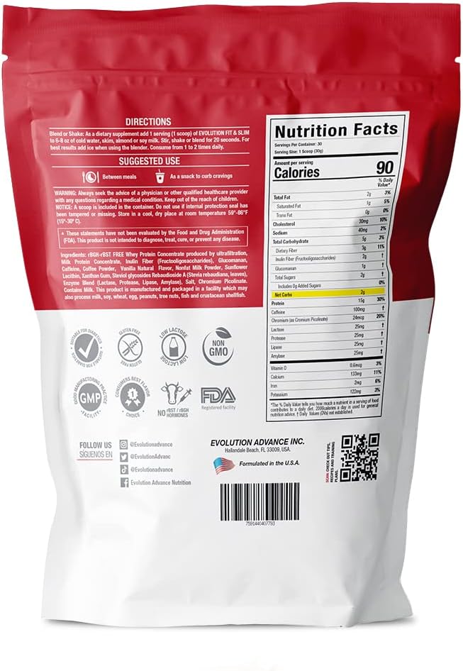 Evolution Advance Nutrition Fit & Slim Blend – Grass-Fed Whey Protein Powder for Easy Digestion, Keto-Approved, Non-GMO, Stevia Sweetened, Natural Flavor – 2 Pounds (Frappullicious Coffee)