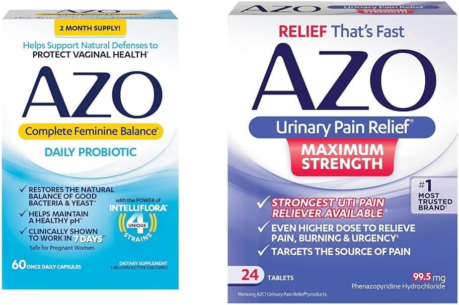AZO 女性のための完全なフェミニンバランスの毎日のプロバイオティクス、臨床的に腟の健康及び尿道の痛みの軽減の最高の強さの保護を助けるために証明される  UTIの痛み、焼却及び緊急の速い救助