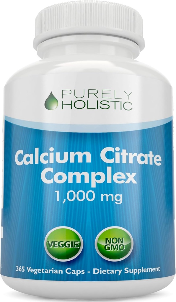 Calcium のクエン酸塩 1000mg - 365 のビーガンは加えられたパルズリー、タンポジオンおよび Watercress が付いているタブレットをカプセルに入れません - ビタミン D なしで - 純粋に Holistic によって米国で作られる