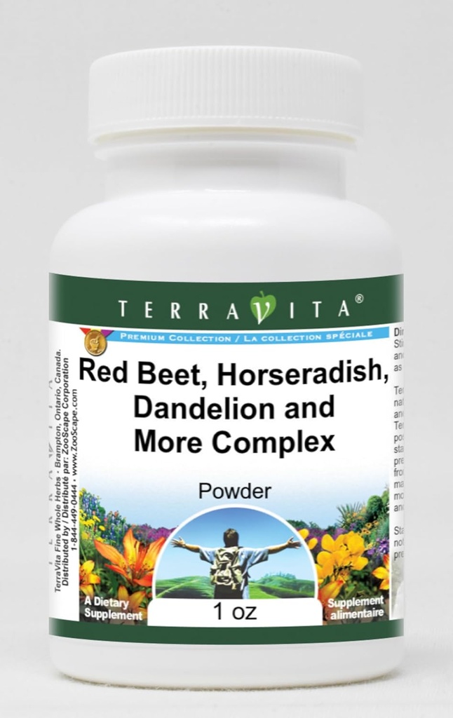 肝コンプレックスパウダー - レッドビート、ホースラディッシュ、ダンデリオン、その他(1オンス、ジン:512564) - 3パック