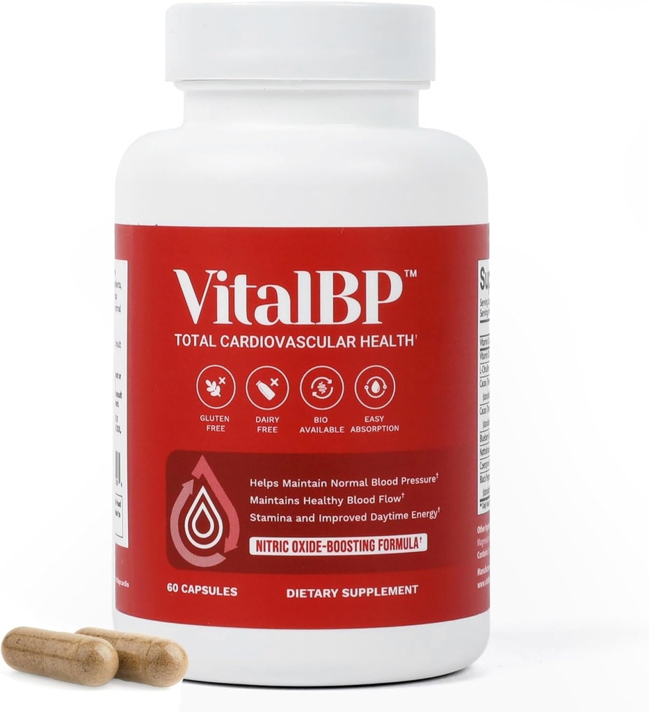 Vital BP - 正常な血圧のためのサポート - CoQ10、L-Citrulline、およびK2及びD3-60カプセルと血の流れ及び動脈を支えて下さい
