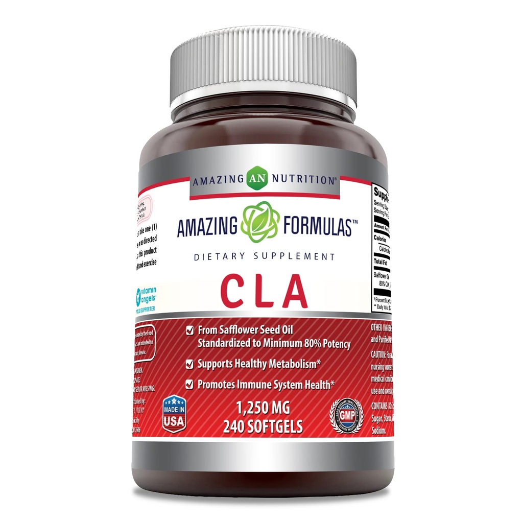 アメージングフォーミュラCLA | リン酸コンパウンド | 1250 Mg | ソフトゲル | 非GMO | グルテンフリー | アメリカ製 (240 カウント)