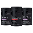 スポーツリサーチ®ヘルシー肌と髪のサポート - ココナッツオイル、トリプル強度アスタキサンチン12mg、およびフィトセラミド350mg/ソフトゲル・非GMO・ビーガン・グルテンフリー