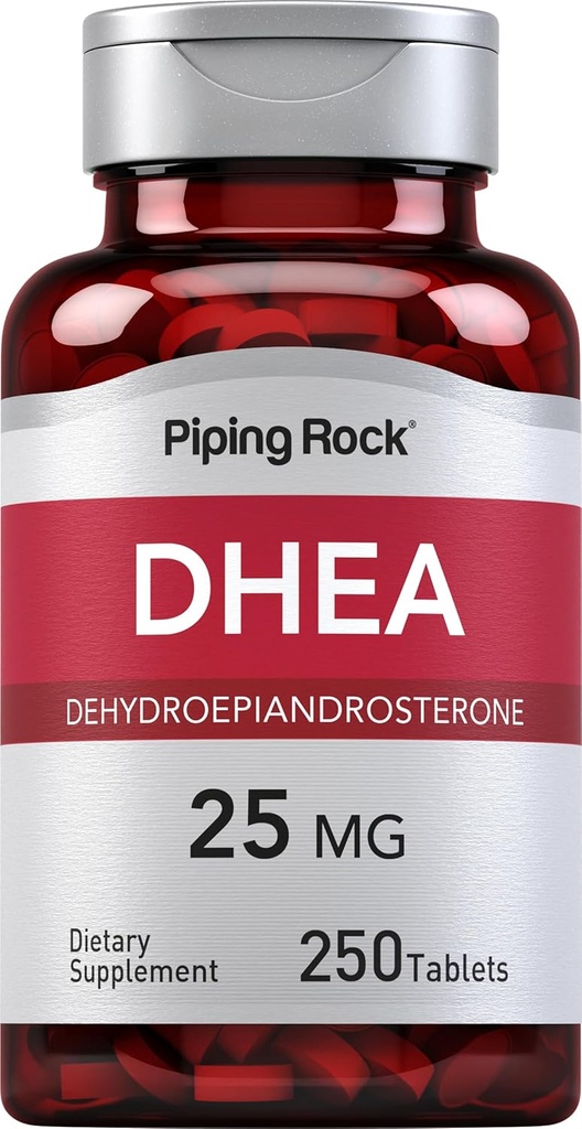 ピッピングロックDHEA 25mg | 250錠 | Dehydroepiandrosteroneサプリメント | 非GMO、グルテンフリー