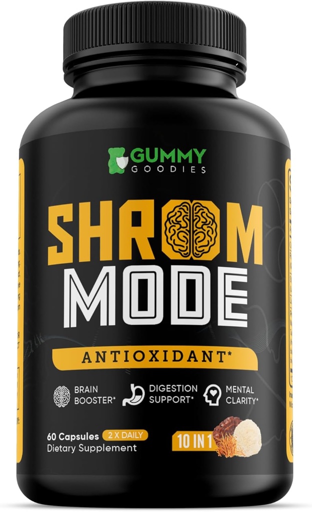 有機マッシュルーム サプリメント 10-in-1, Reishi, Lions Mane, Cordyceps, Chaga, Turkey Tail, Natural Immune & C認知健康ブースト, 60 Veggie Capsule