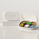 6つのコンパートメント、財布、ピルオーガナイザーピル容器ピルホルダー、ビタミン、魚油、サプリメント、医薬品(白)