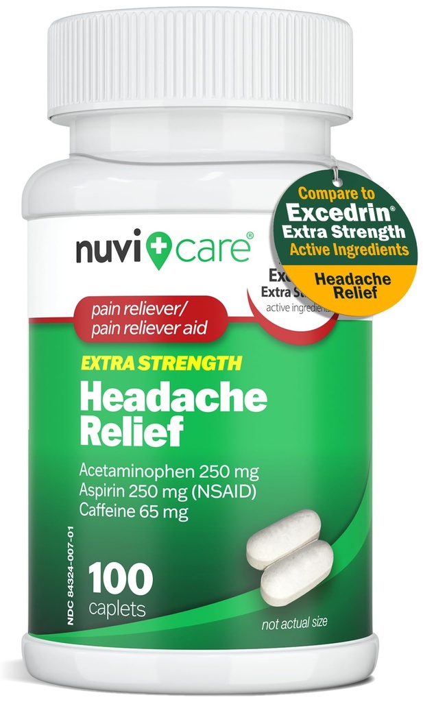 アセトアミノフェン250mg、アスピリン(NSAID)250mg、カフェイン65mg - マイナーエース&痛みの一時的な救済 - エキセンドレン余分な強度の痛みリレバー(100カプレット)と比較して