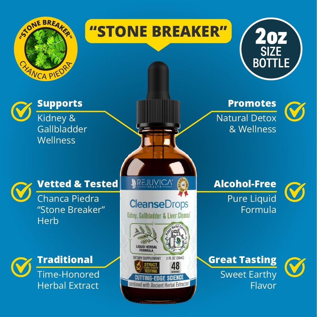 Rejuvicaの健康の清潔な低下-高度の腎臓及びGalbladderの清潔なサポート補足-よりよい吸収のための液体配達-Amazonian Rainforestで使用されるChanca Piedra