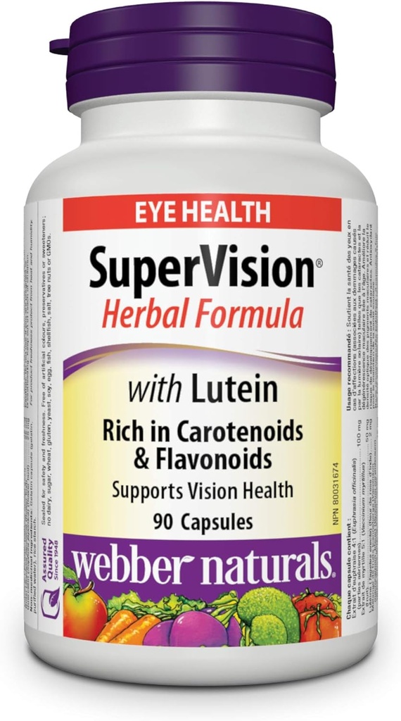 Lutein、90のカプセルが付いているWebberの自然な監督