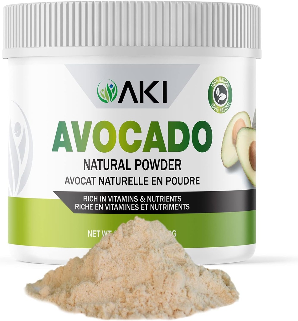 AKI Avocadoスーパーフードパウダー(6oz / 170g) - 栄養素、ビタミン、オメガ3&抗酸化剤の豊富 - スムージー、ヨーグルト、またはミルクセークポジクルの理想的な - ビーガン&非GMO