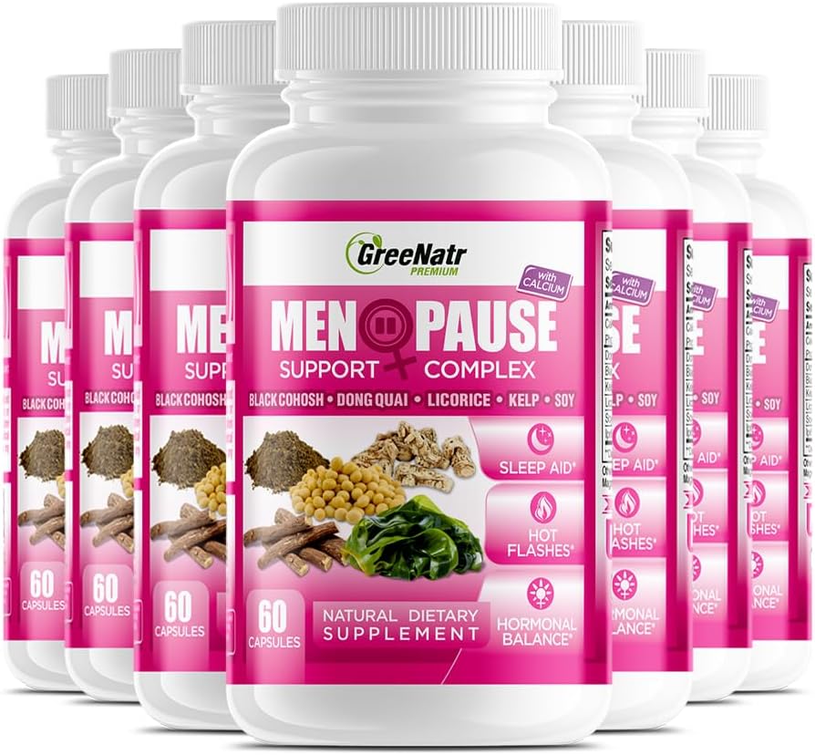 GreeNatr ハーブ月経閉止サポートコンプレックスホットフラッシュ、ナイトスウェット&気分スイング救済。 バランスの取れたホルモンレベルを促進します - ブラックコホッシュ、ドンキア、リコルスルート&ケルプ葉(12ボトル)