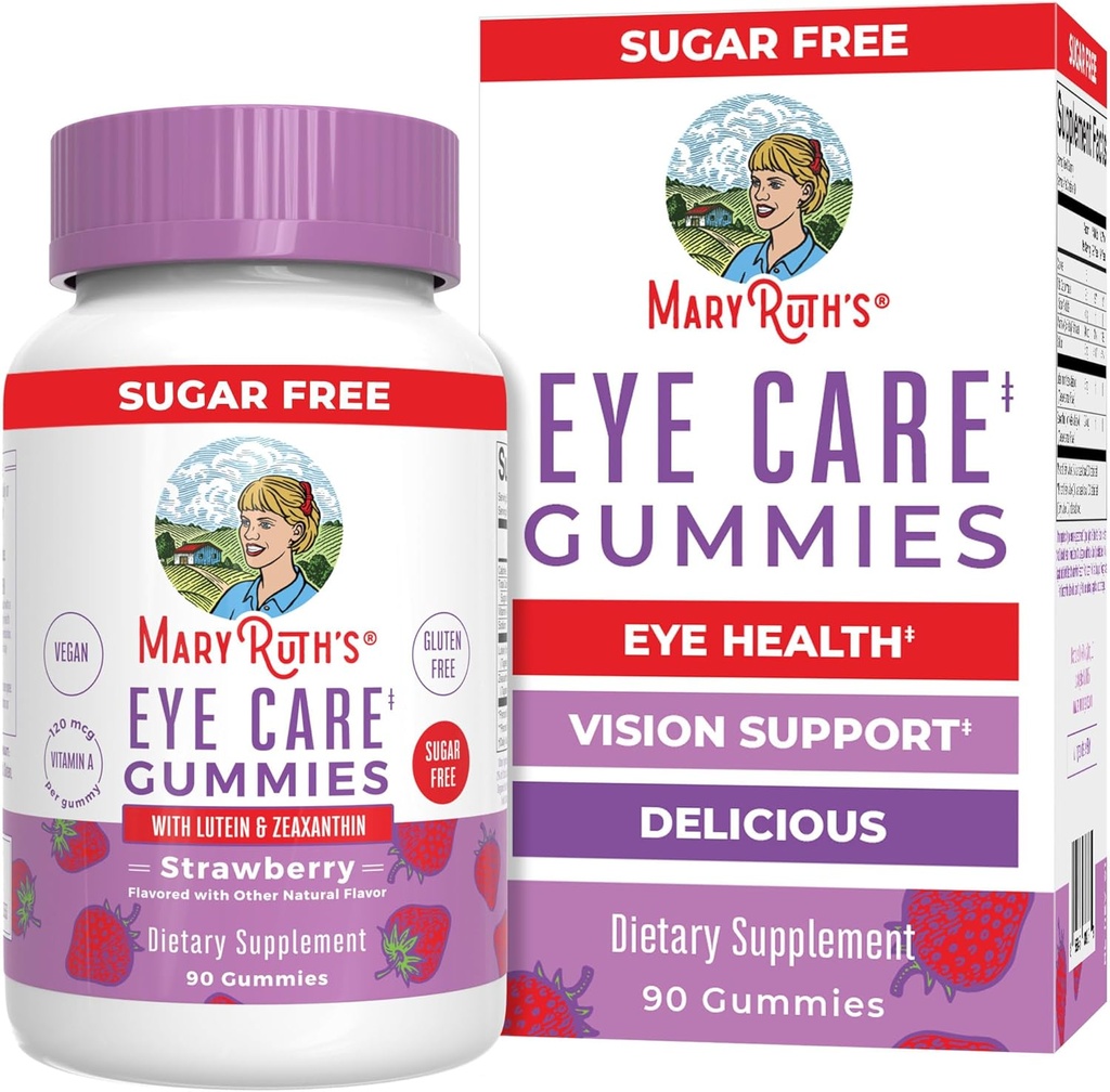 MaryRuth Organics Eye Care Gummies | 大人と子供のための眼の健康ビタミン | ルテインとゼアキサンチンサプリメント | 目のために | ヴィーガン | GMO | グルテンフリー | 90 カウント