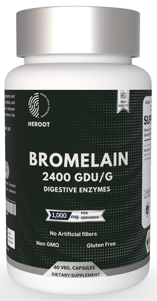 Bromelain 500mg | 60の植物ベースのカプセル | 2400のGDUの効力 | 共同健康及び消化を支えて下さい | 防腐剤か人工的な添加物無し