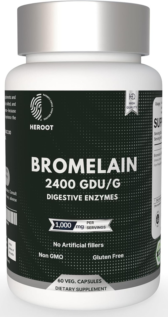 Bromelain 500mg | 60の植物ベースのカプセル | 2400のGDUの効力 | 共同健康及び消化を支えて下さい | 防腐剤か人工的な添加物無し