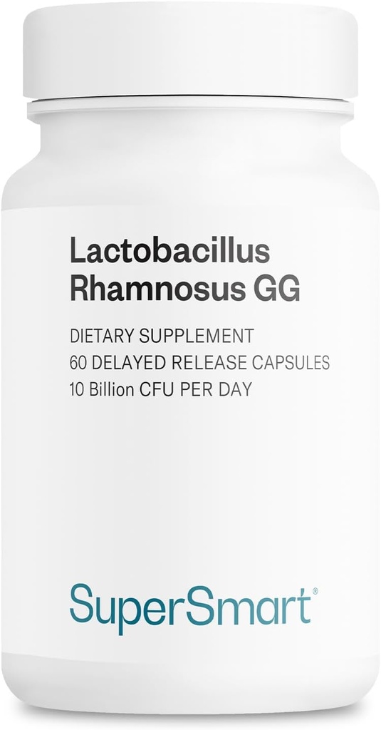 Supersmart - Lactobacillus Rhamnosus GG 10 Billion CFU per day (LGG Probiotic with Inulin) - 消化器・免疫サポート - 腟のFlora Health | 非GMO&グルテンフリー - 60 DRカプセル