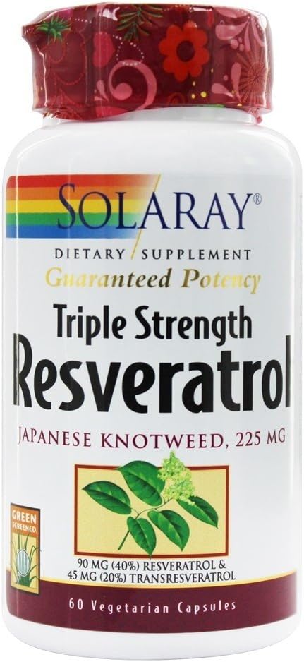 Solarayトリプル強度レスベラトロール - 225 mg - 60 ベジタリアンカプセル