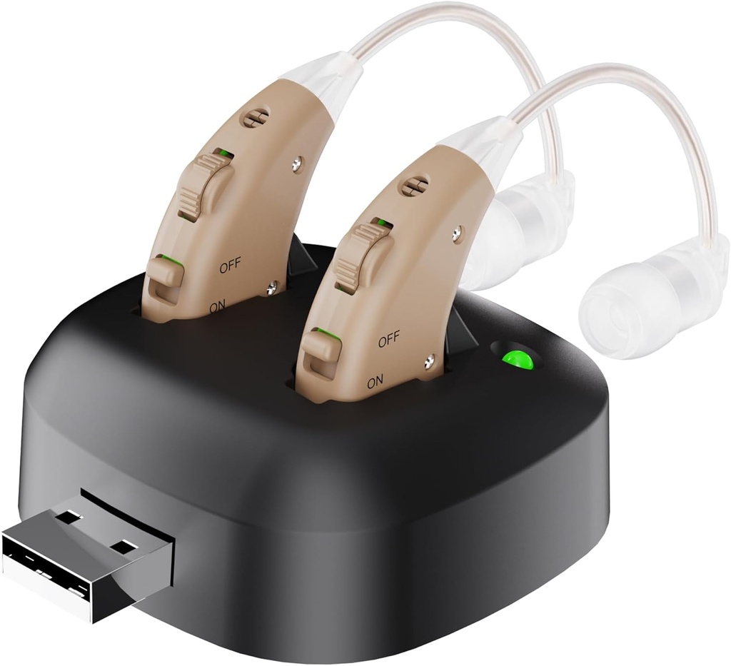 デジタル補聴器 - 耳の個人的な補聴器の強化のサウンドアンプのペア、MEDCAによるUSB充電ドックを備えたBTEデジタル補聴器の後ろに充電式