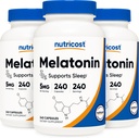 Nutricost Melatonin 5mg、240カプセル(3本のびん)
