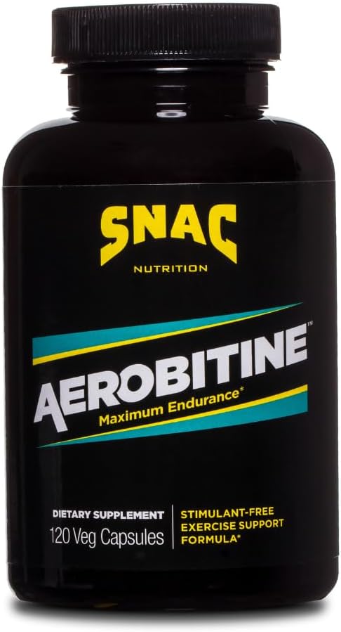 SNAC Aerobitine - 最大耐久性のための興奮剤無料プレワークアウトサプリメント。 窒素酸化物ブースター, 血流を改善, 疲労を軽減 & サーミストの利点. 120ベジギーカプセル