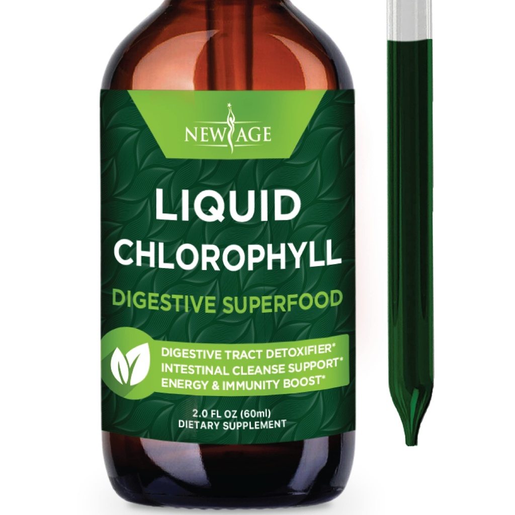新しいAGE Chlorophyllの液体の低下-自然なコンセントレイト-エネルギー ブースター、消化および免疫システム サポート、内部消臭剤、肝臓機能- (2 Fl Ozのパック 1))