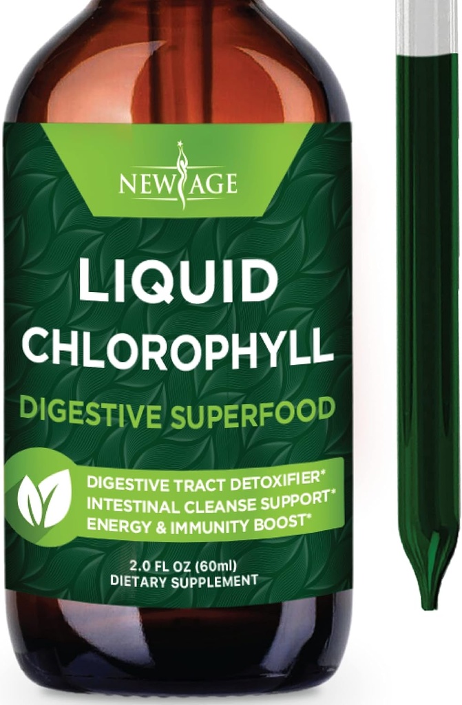 新しいAGE Chlorophyllの液体の低下-自然なコンセントレイト-エネルギー ブースター、消化および免疫システム サポート、内部消臭剤、肝臓機能- (2 Fl Ozのパック 1))