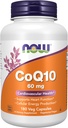NOW食品は、CoQ10 60mg、医薬品グレード、発酵、180ベジカプセルによって生成されたCoQ10のオールトランスフォームを補います