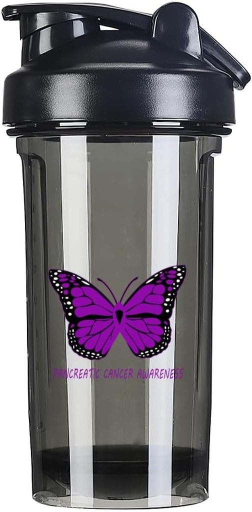 膵がんの意識 18 オンスシェーカーボトル ドリンクミキサー 漏れ防止プリワークアウトプロテインシェイクス 食事代替シェイクボトル 500ML/18 Oz Black&-1-1