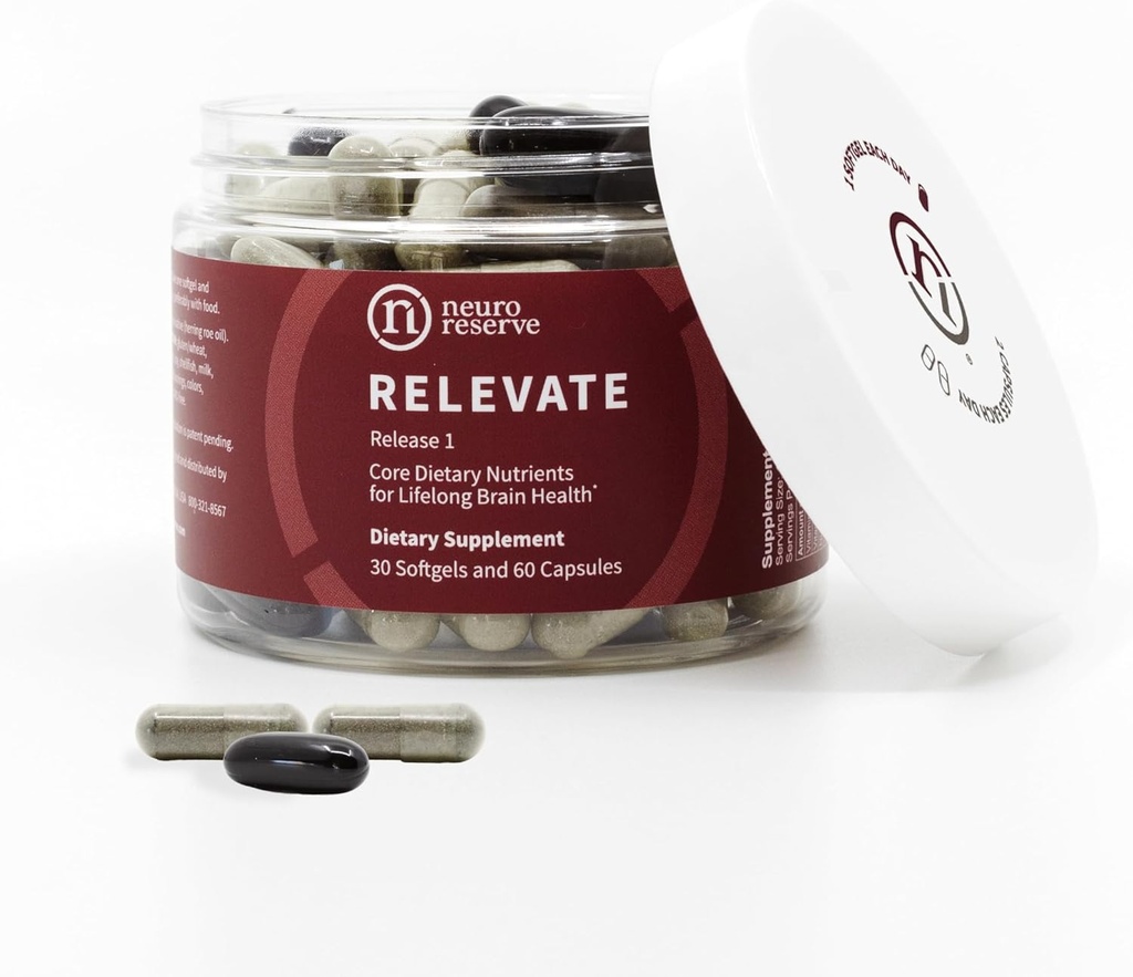 RELEVATE 脳の健康の補足; 記憶、焦点、エネルギー、睡眠、目及び健康な老化; 医者によってフォーミュレートされる; Quercetin、Lutein、マグネシウムのGlycinate、オメガ3 DHA EPA、ビタミンB12、B3、D3