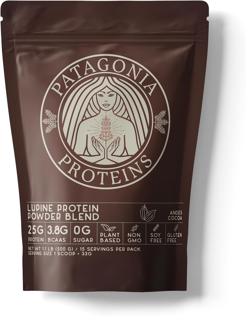 パタゴニア、25g、110 Cal、3.8g BCAAs、植物ベース、非GMO、砂糖フリー、大豆フリー、グルテンフリー(アンデスココア、15サービング)で収穫ビーガンタンパク質