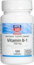 Rite AidビタミンB-1(チアミン)、100mg - 100錠 | 適切なNerveと筋肉機能に不可欠 | 神経と筋肉のサポート | ビタミンB1 | B1ビタミン | チアミンB1サプリメント | チアミンB1