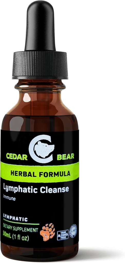 Cedar Bear - Lymphatic Cleanse Immune Support Supplement, Alcohol-Free Lymphatic Drainage Drops with Immune-Enhancing Natural Herbs, Liquid Herbal Supplements, 1 fl oz