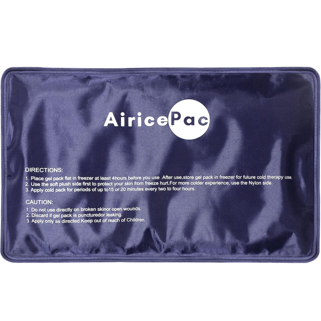 AiricePac アイスパック 怪我 再使用可能な, ゲル コールド パック のための ニー ネック ショルダー アンクル エルボ ヒップ バック 痛み 救済, 風邪 圧縮 治療 のための 腫れ, 残忍, 7" x 11」, ブルー