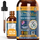 MunoMax - 高度な免疫サポートサプリメント - より良い吸収のための液体配達 - Echinacea、Astragalus、Reishi、Goldenseal、Elderberry&More!