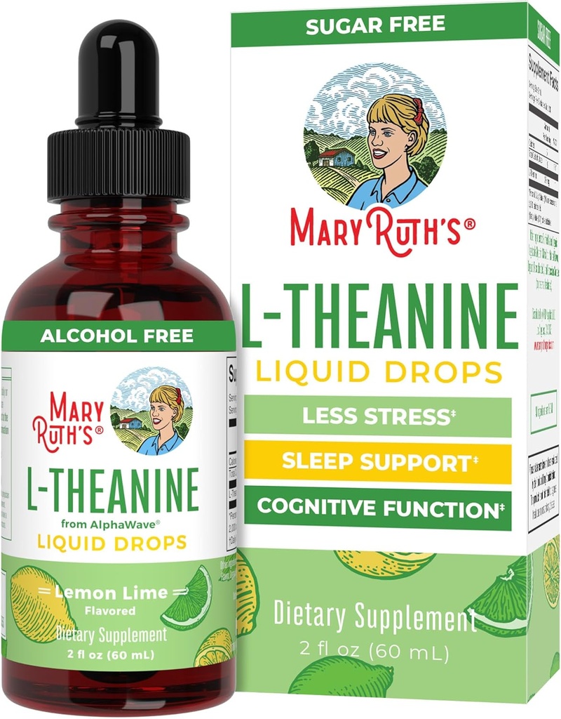 MaryRuth's L Theanine 200mg Liquid Drops | Mood Support for Adults & Kids | Focus Supplement | Natural Sleep Support | Vegan | Non-GMO | Gluten Free | 30 Servings