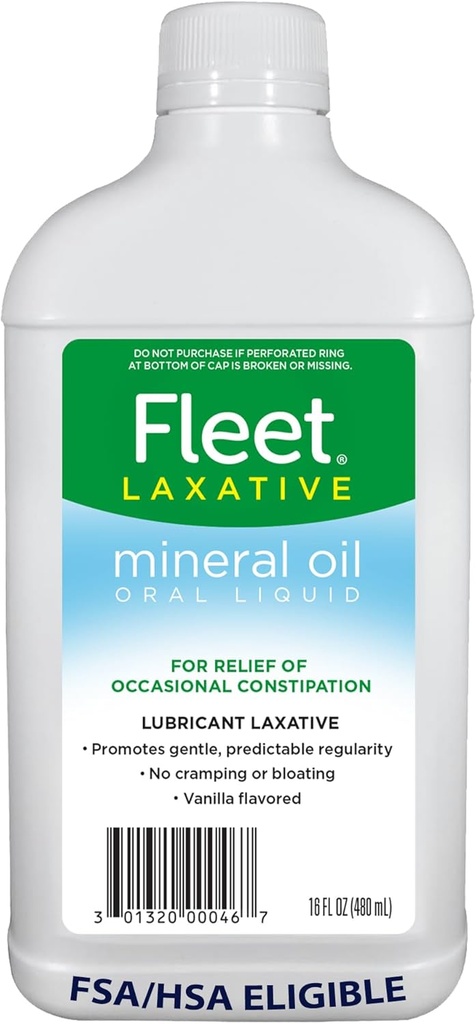 艦隊の鉱物油、口頭液体の Laxative の大人の便秘の救助、バニラ風味付けされる 16 の Fl Oz