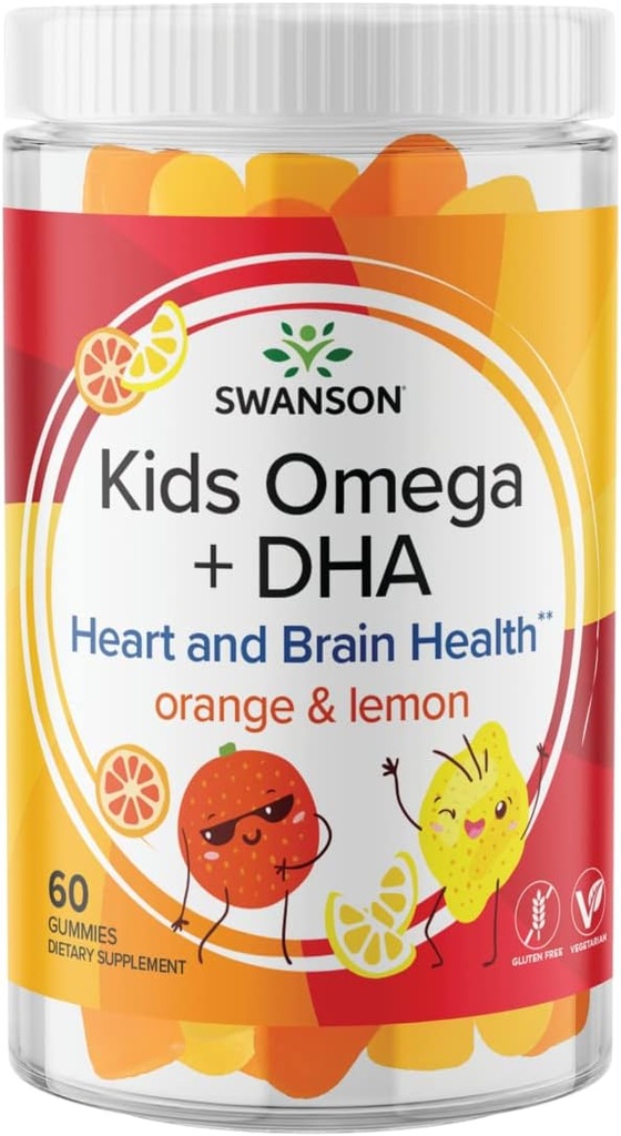 スワンソンキッズオメガ+DHAグミー - 60グミー - 子供のための脳と心の健康サポート - 自然でおいしい
