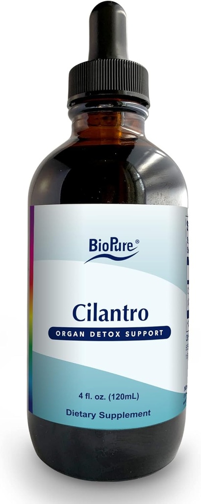 BioPure Cilantro Herbal Tincture - 免疫、デトックスクレンジング、腸の健康、および全体的なウェルネスをサポートするBeneficial Phytonutrientsとポリフェノール化合物の豊富な強力な植物エキス - 4 fl oz