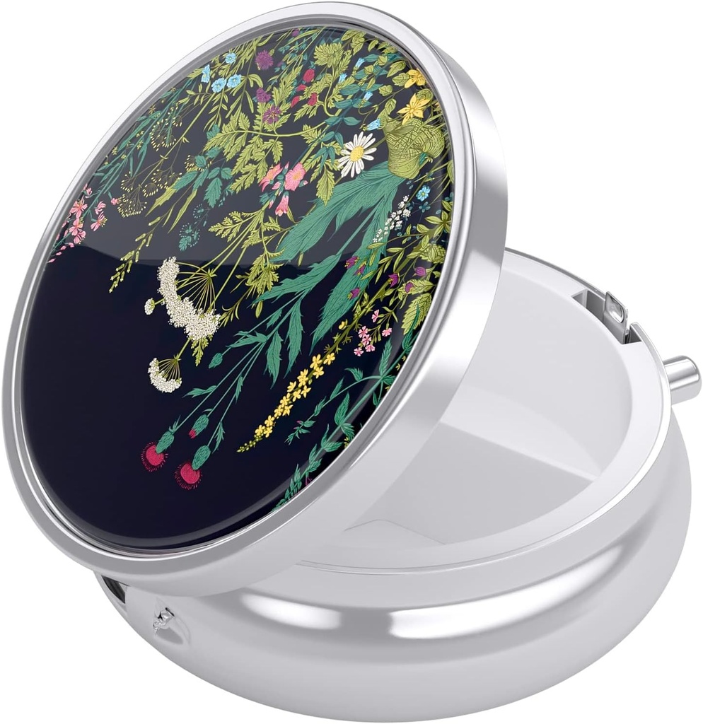 Nipichshaの丸薬箱、財布のための小さい丸薬箱及びポケット、かわいい旅行薬のオルガナイザー、ビタミン、薬、魚油及び補足、タンポジオンを握る携帯用薬の容器のホールダー