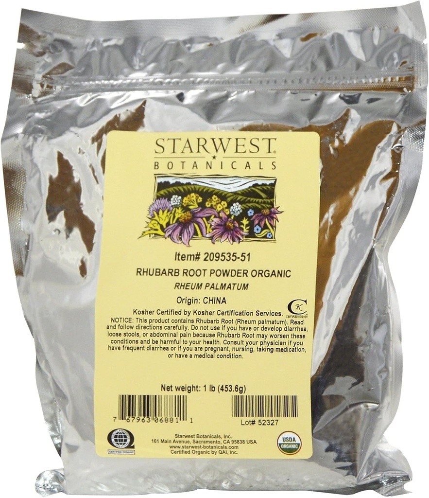 有機Rhubarbの根の粉1ポンド