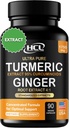Turmeric Curcumin with Ginger – 1750mg High-Potency Formula with 95% Standardized Curcuminoids and Ginger Extract – Black Pepper for Enhanced Absorption – 60 Vegan Capsules